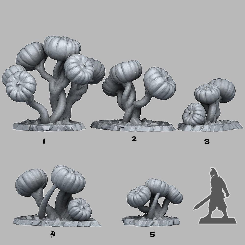 3D Printed Fantastic Plants and Rocks Dark Pumpkin Trees 28mm - 32mm D&D Wargaming