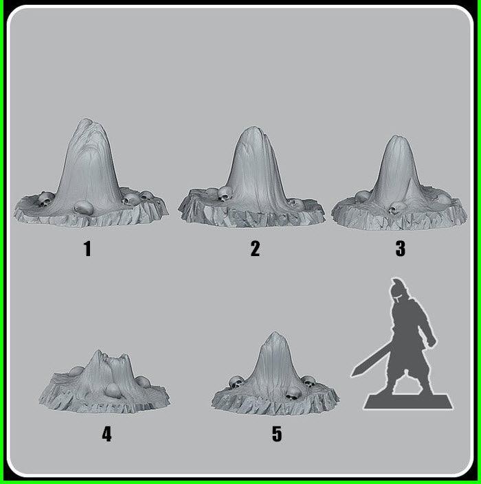 3D Printed Fantastic Plants and Rocks Deadly Lava Stones 28mm - 32mm D&D Wargaming