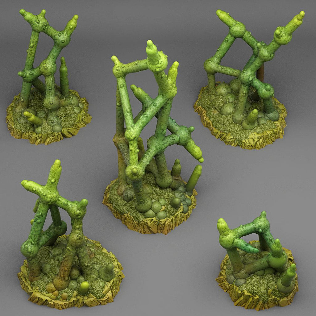3D Printed Fantastic Plants and Rocks Deadly Molecule Plants 28mm - 32mm D&D Wargaming