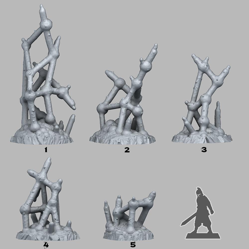 3D Printed Fantastic Plants and Rocks Deadly Molecule Plants 28mm - 32mm D&D Wargaming