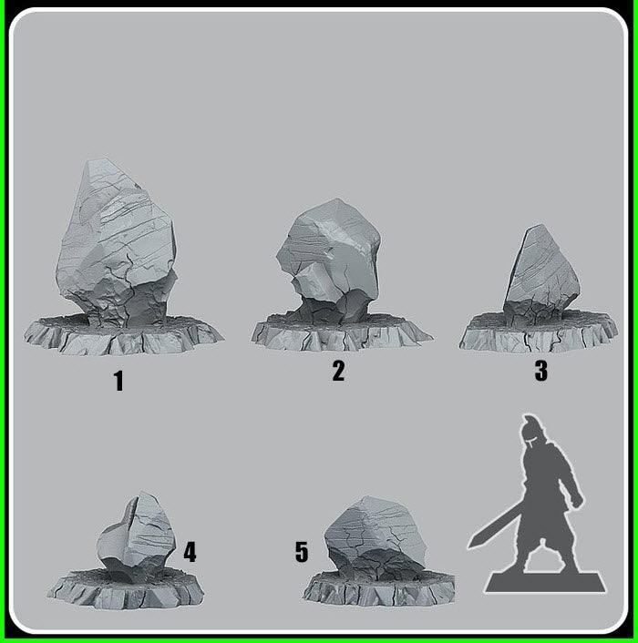 3D Printed Fantastic Plants and Rocks Demonic Basalt 28mm - 32mm D&D Wargaming