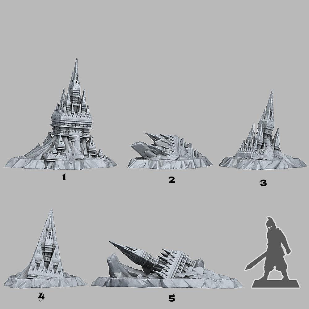 3D Printed Fantastic Plants and Rocks Desert Abandoned Temple 28mm - 32mm D&D Wargaming
