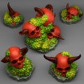 3D Printed Fantastic Plants and Rocks Devil Skulls 28mm - 32mm D&D Wargaming