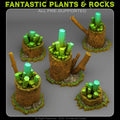 3D Printed Fantastic Plants and Rocks ENERGY CRYSTALS 28mm - 32mm D&D Wargaming