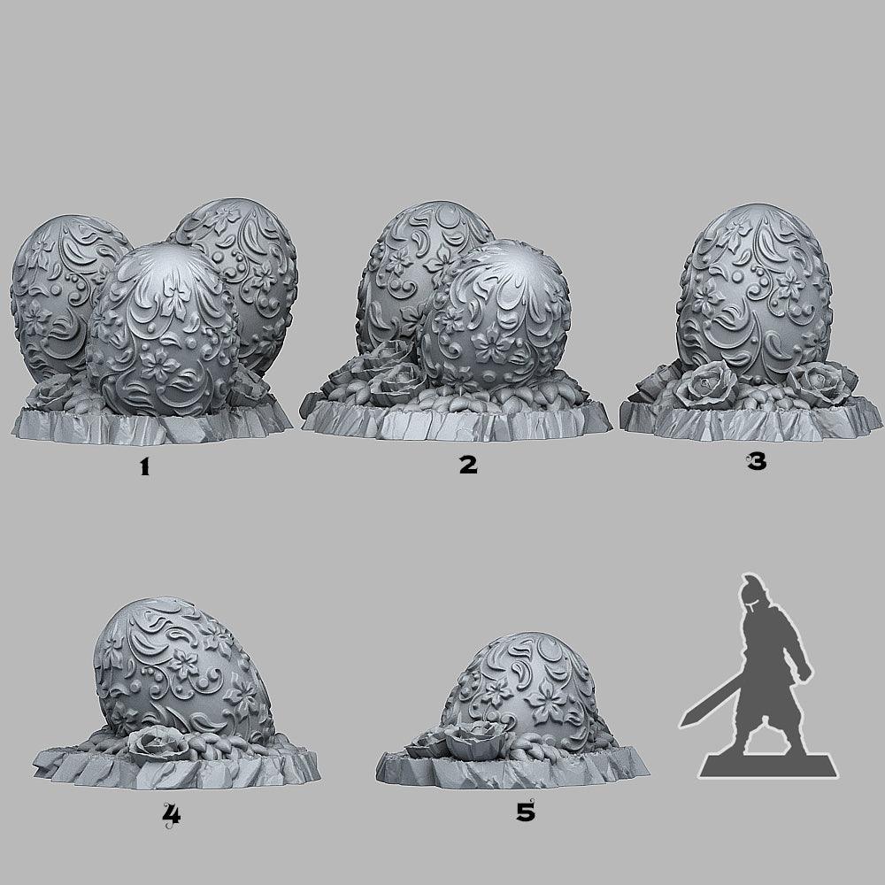 3D Printed Fantastic Plants and Rocks Eggs From Wonderlands 28mm - 32mm D&D Wargaming