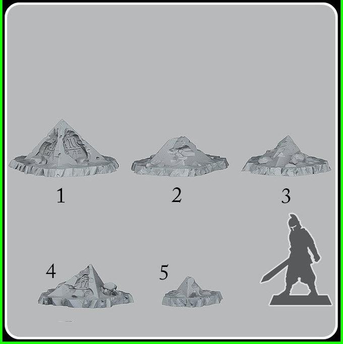 3D Printed Fantastic Plants and Rocks Egyptian Ruins 28mm - 32mm D&D Wargaming