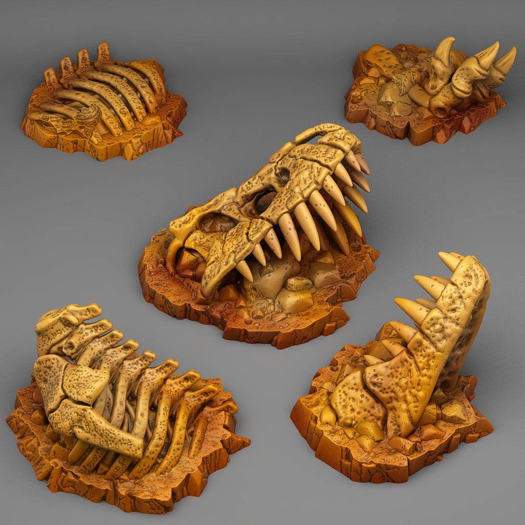 3D Printed Fantastic Plants and Rocks FOSSILIZED T-REX 28mm - 32mm D&D Wargaming