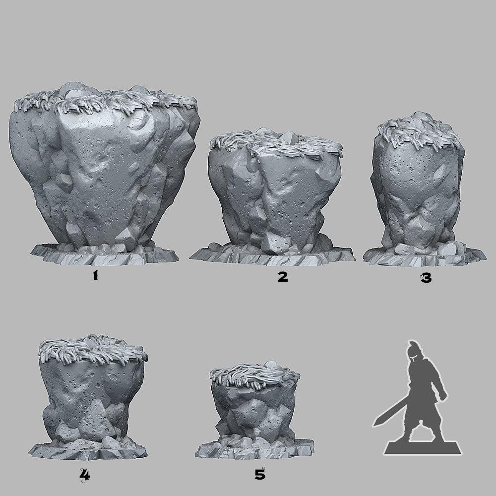 3D Printed Fantastic Plants and Rocks Fantasy Lost Rocks 28mm - 32mm D&D Wargaming