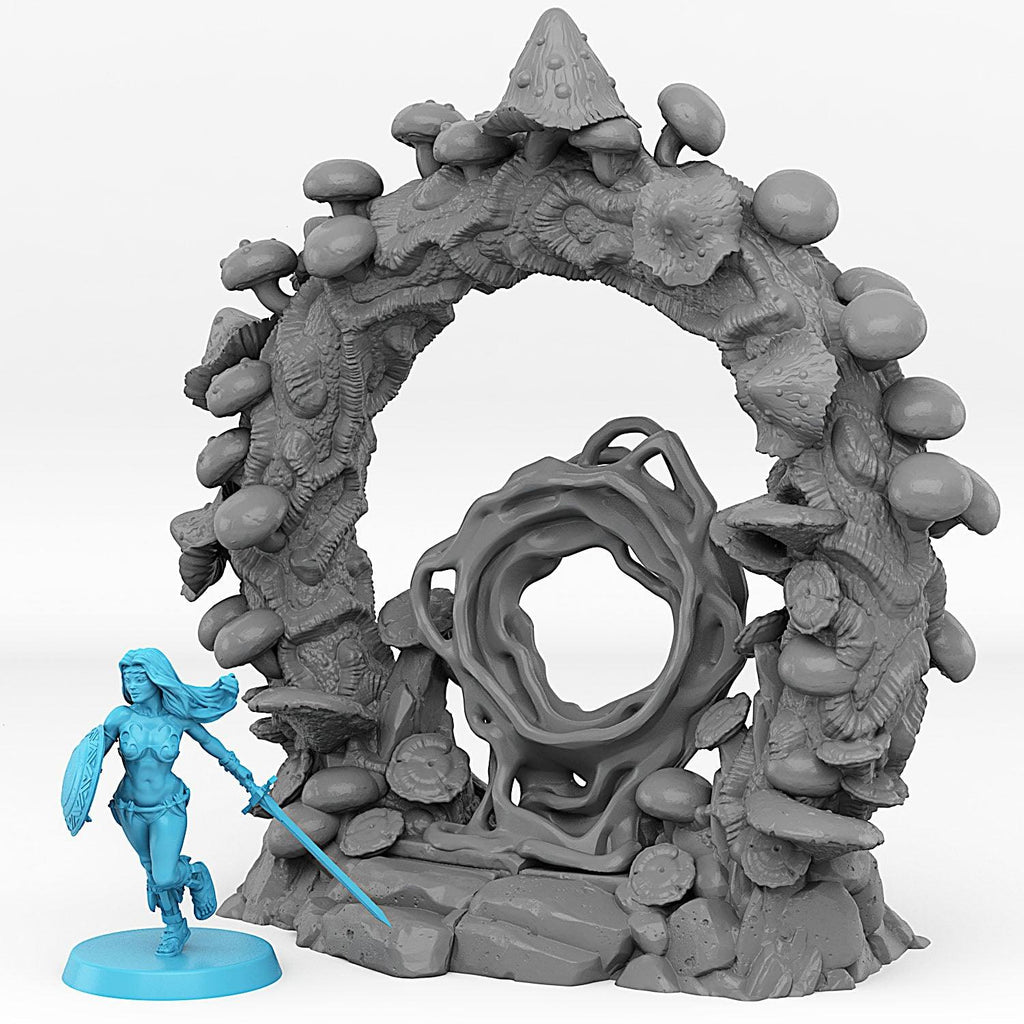 3D Printed Fantastic Plants and Rocks Forest Mushrooms Portal With Its Mushroom Slime Effect 28mm - 32mm D&D Wargaming