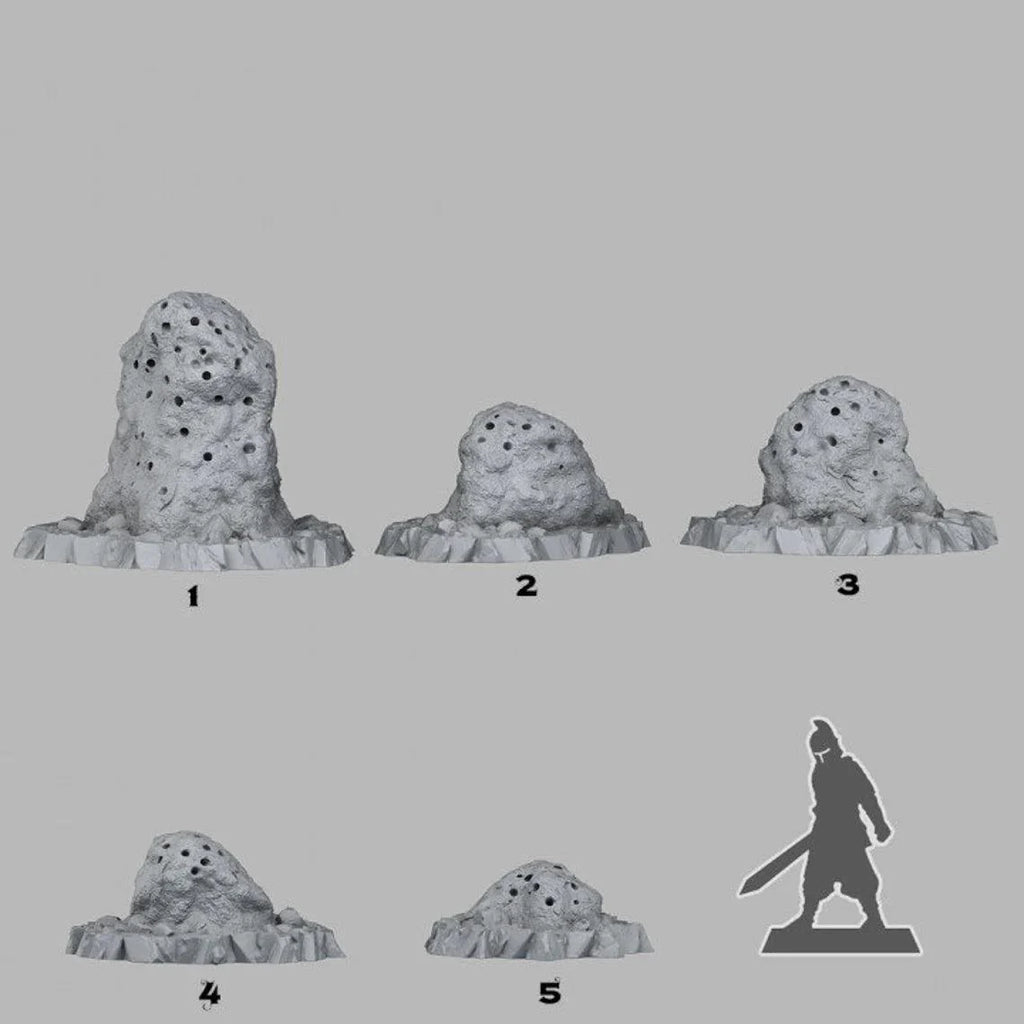 3D Printed Fantastic Plants and Rocks Giant Anthills 28mm - 32mm D&D Wargaming