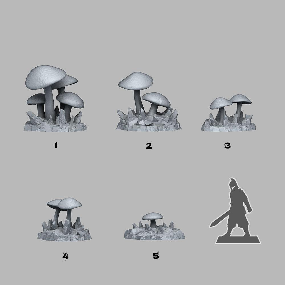 3D Printed Fantastic Plants and Rocks Giant Desert Mushrooms 28mm - 32mm D&D Wargaming