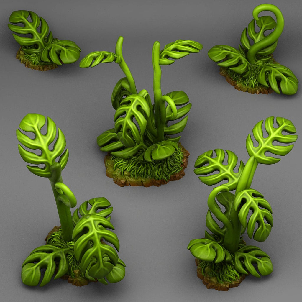 3D Printed Fantastic Plants and Rocks Giant Tropical Plants 28mm - 32mm D&D Wargaming