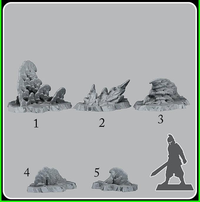 3D Printed Fantastic Plants and Rocks Icy Coral 28mm - 32mm D&D Wargaming