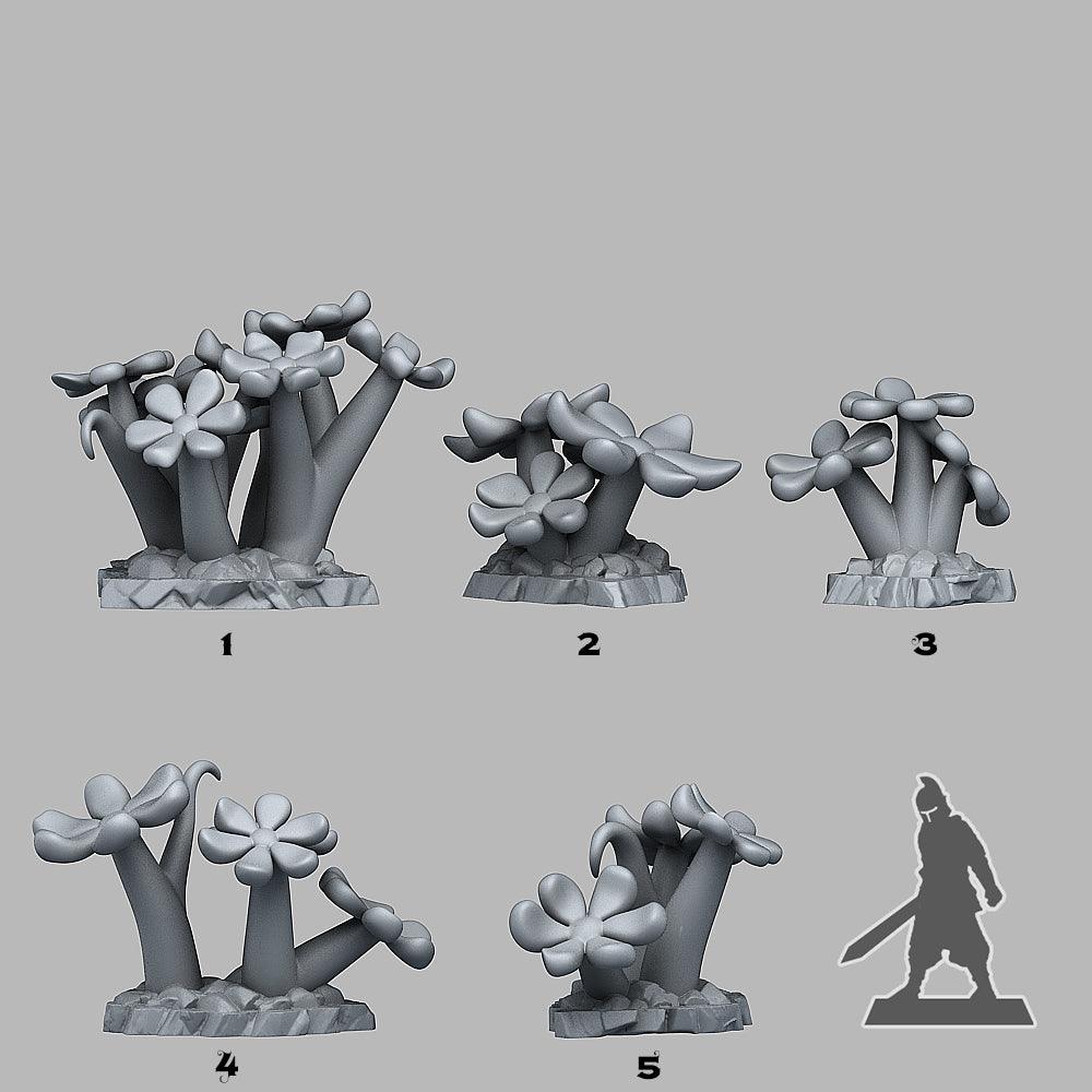 3D Printed Fantastic Plants and Rocks MAGIC CHILDISH FLOWERS 28mm - 32mm D&D Wargaming
