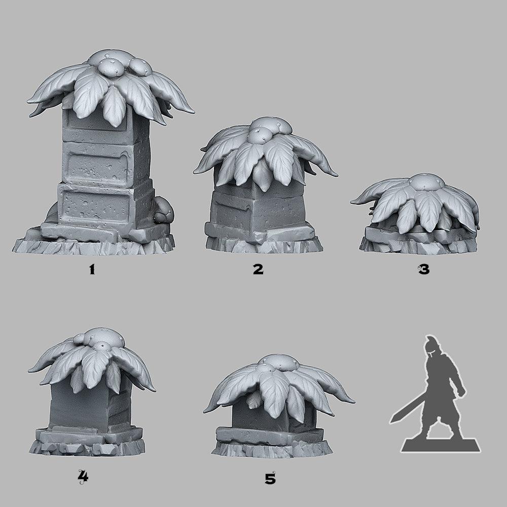3D Printed Fantastic Plants and Rocks MAYA MUSHROOM FLOWERS 28mm - 32mm D&D Wargaming