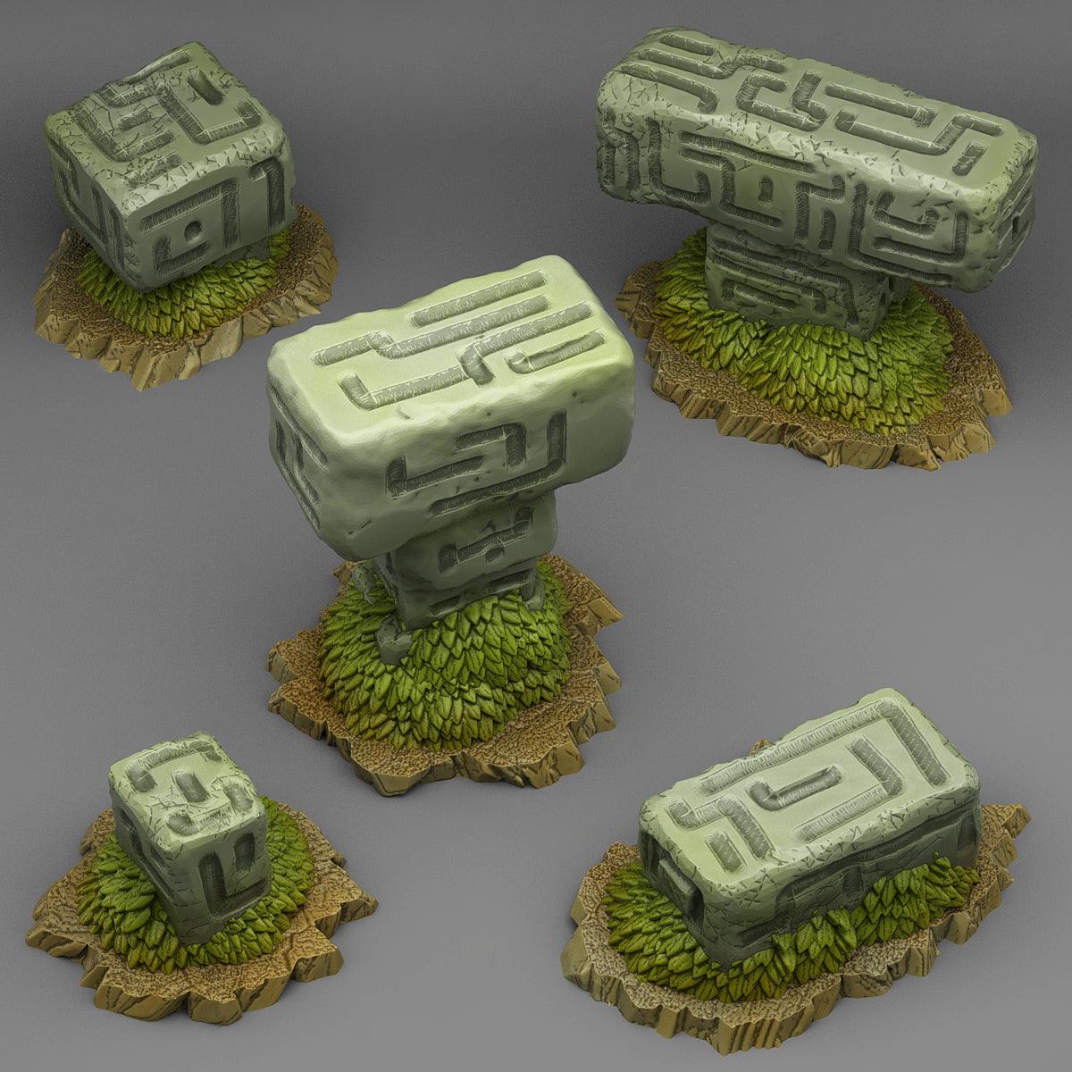 3D Printed Fantastic Plants and Rocks MYSTERIOUS ALIEN STONES 28mm - 32mm D&D Wargaming
