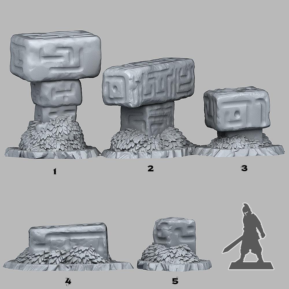 3D Printed Fantastic Plants and Rocks MYSTERIOUS ALIEN STONES 28mm - 32mm D&D Wargaming