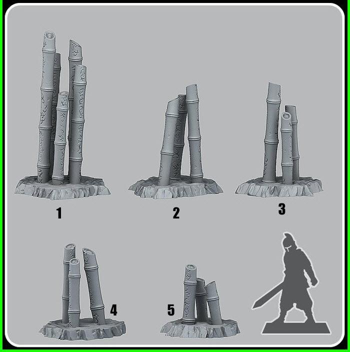3D Printed Fantastic Plants and Rocks Magic Bamboo Groves 28mm - 32mm D&D Wargaming