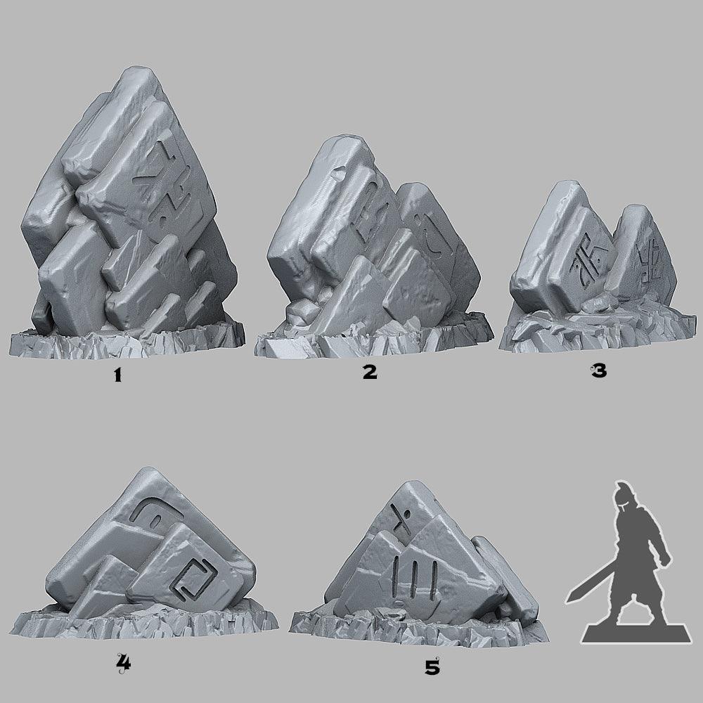 3D Printed Fantastic Plants and Rocks Magic Square Rocks 28mm - 32mm D&D Wargaming
