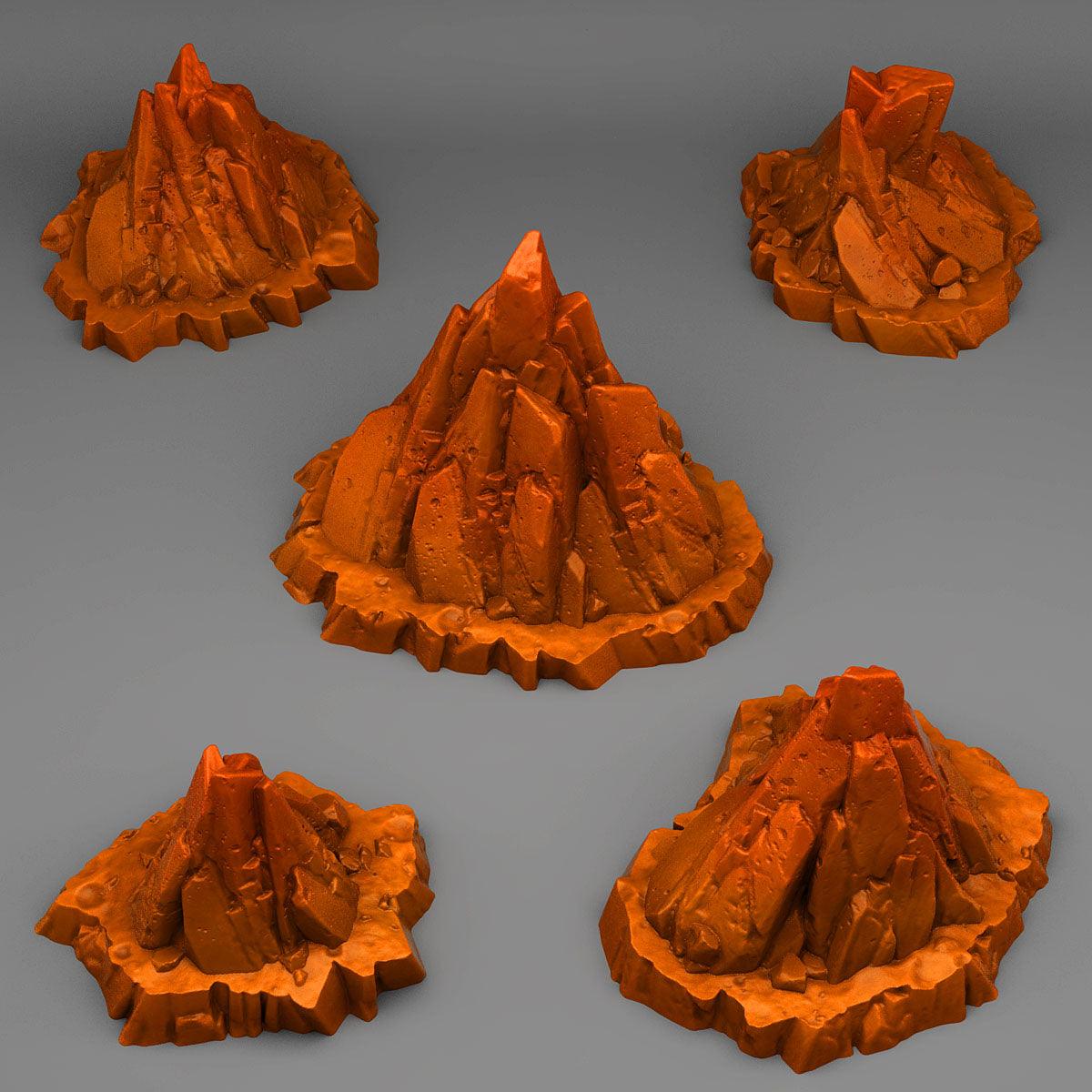 3D Printed Fantastic Plants and Rocks Martian Rocks 28mm - 32mm D&D Wargaming