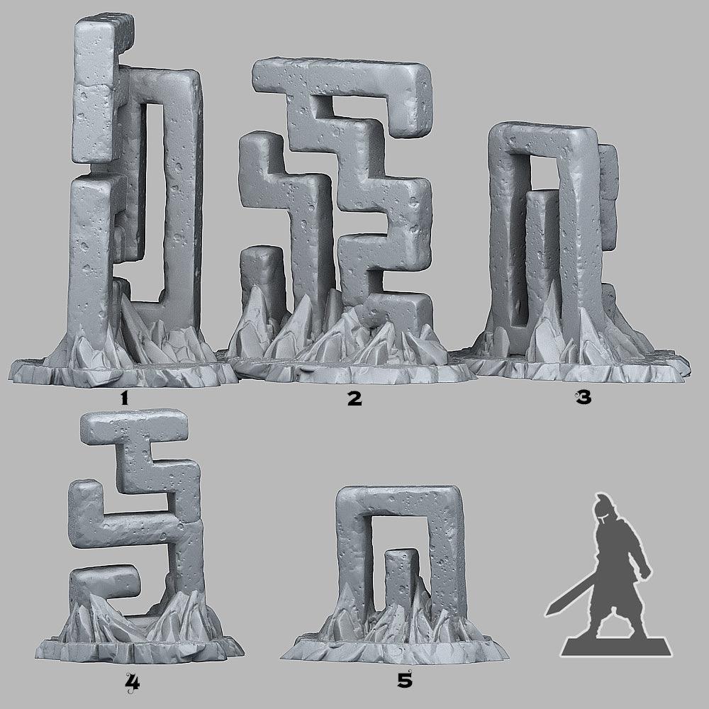 3D Printed Fantastic Plants and Rocks Mysterious Asian Stones 28mm - 32mm D&D Wargaming