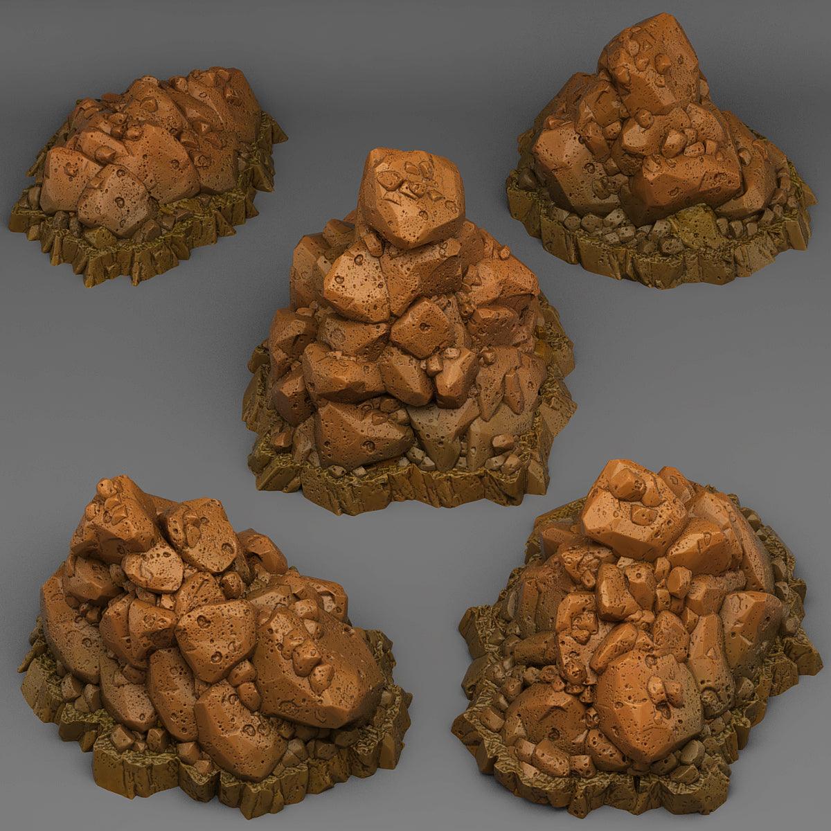 3D Printed Fantastic Plants and Rocks Natural Pile Of Rocks 28mm - 32mm D&D Wargaming