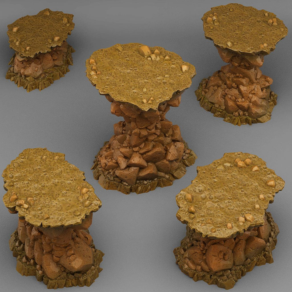 3D Printed Fantastic Plants and Rocks Natural Platform Stones 28mm - 32mm D&D Wargaming