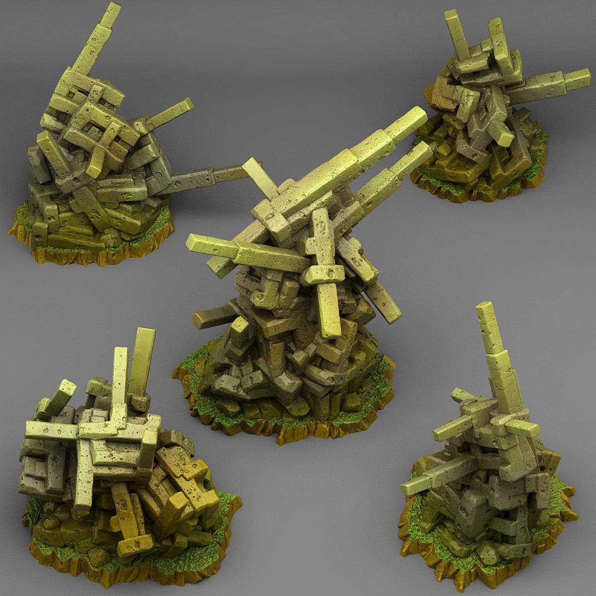 3D Printed Fantastic Plants and Rocks Natural Strap Stones 28mm - 32mm D&D Wargaming