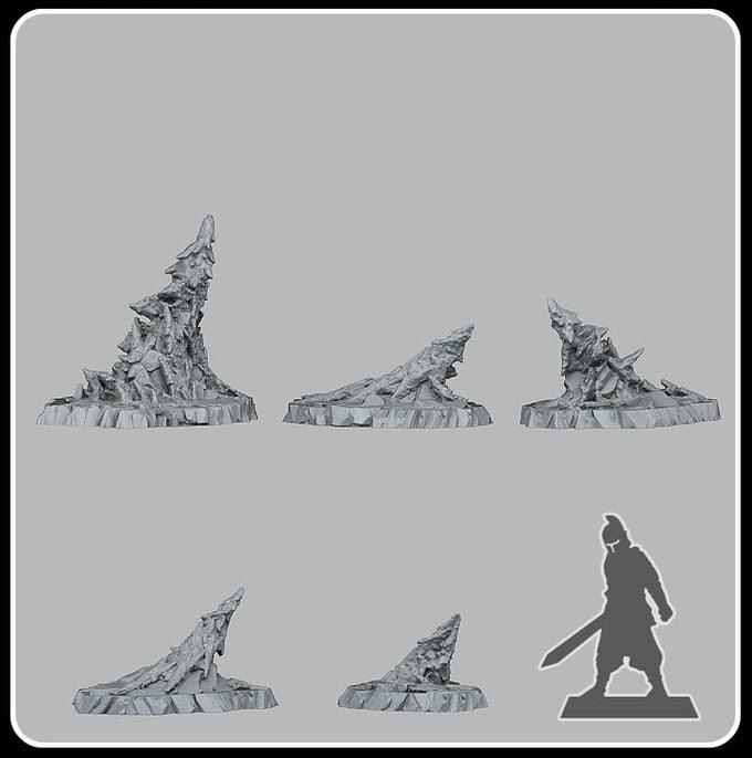 3D Printed Fantastic Plants and Rocks Nekron's Stalagmites 28mm - 32mm D&D Wargaming