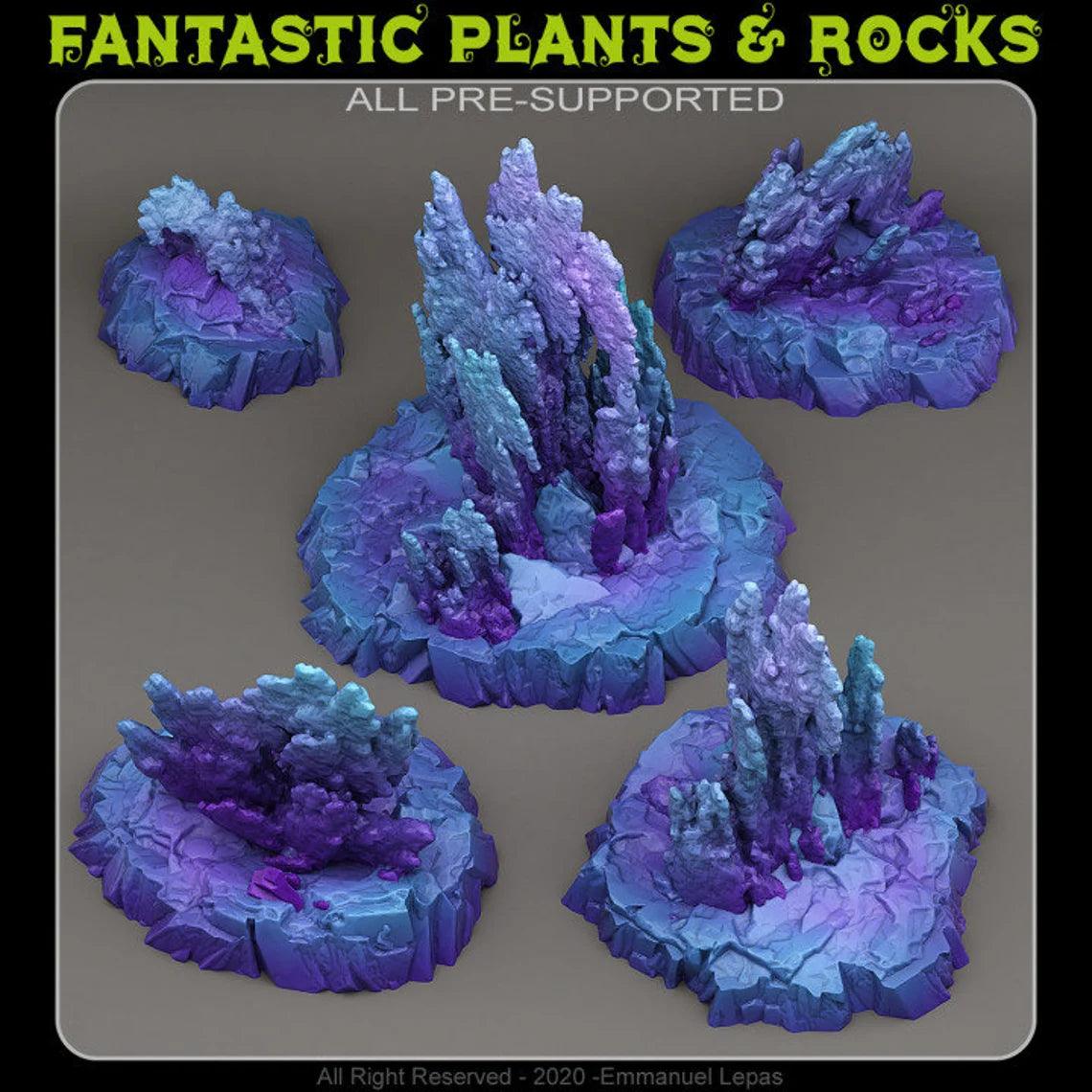 3D Printed Fantastic Plants and Rocks Neptunian Rocks 28mm - 32mm D&D Wargaming