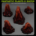 3D Printed Fantastic Plants and Rocks OLD HELL ROCKS 28mm - 32mm D&D Wargaming
