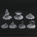 3D Printed Fantastic Plants and Rocks Ocean Sea Terrain Set 28mm - 32mm D&D Wargaming