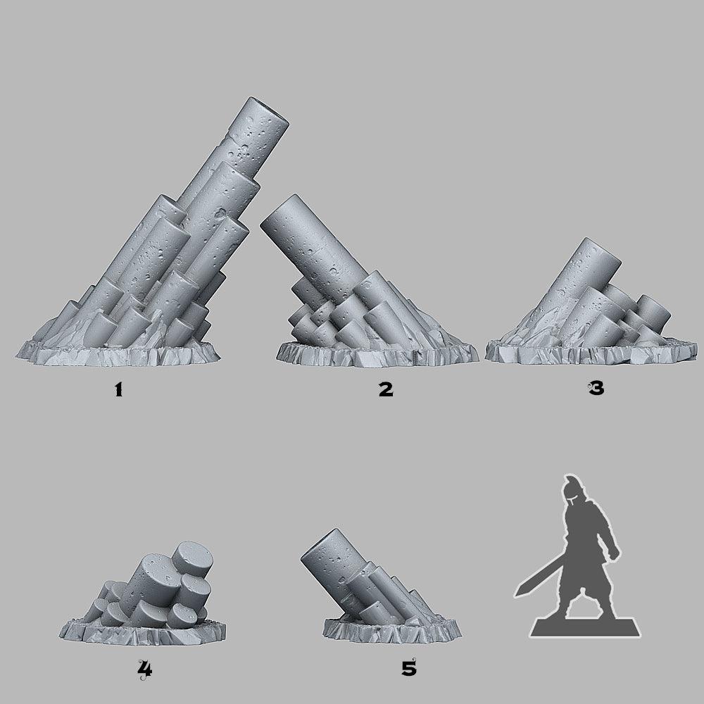 3D Printed Fantastic Plants and Rocks PILLAR BASALT 28mm - 32mm D&D Wargaming