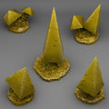 3D Printed Fantastic Plants and Rocks PYRAMID MUSHROOMS 28mm - 32mm D&D Wargaming