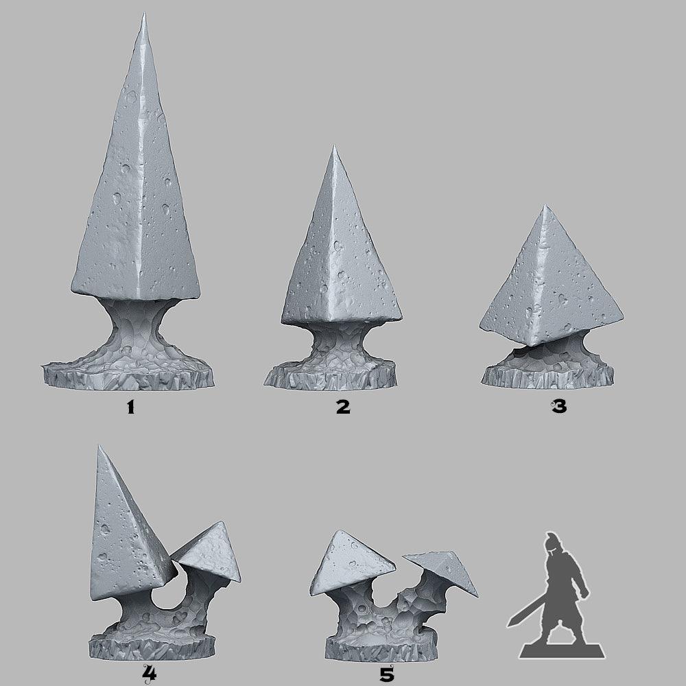 3D Printed Fantastic Plants and Rocks PYRAMID MUSHROOMS 28mm - 32mm D&D Wargaming