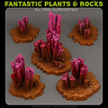 3D Printed Fantastic Plants and Rocks Parasites Stalagmites 28mm - 32mm D&D Wargaming