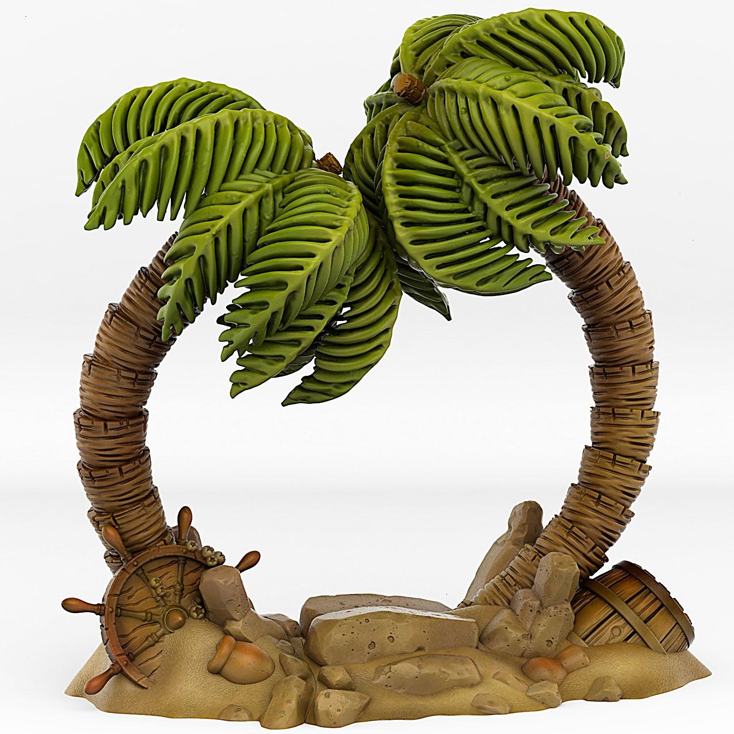 3D Printed Fantastic Plants and Rocks Pirate Island Portal With Its Pirate Skull Effect 28mm - 32mm D&D Wargaming