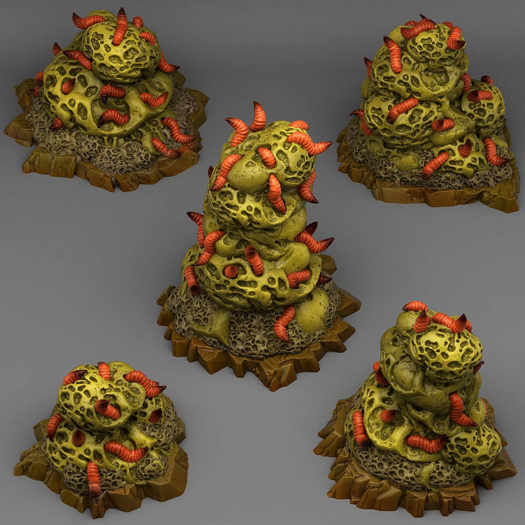 3D Printed Fantastic Plants and Rocks Plague Rocks 28mm - 32mm D&D Wargaming