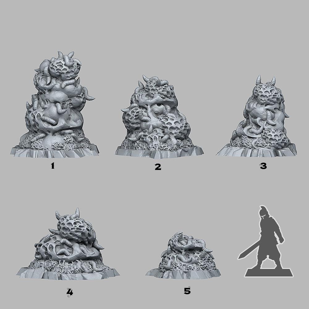 3D Printed Fantastic Plants and Rocks Plague Rocks 28mm - 32mm D&D Wargaming