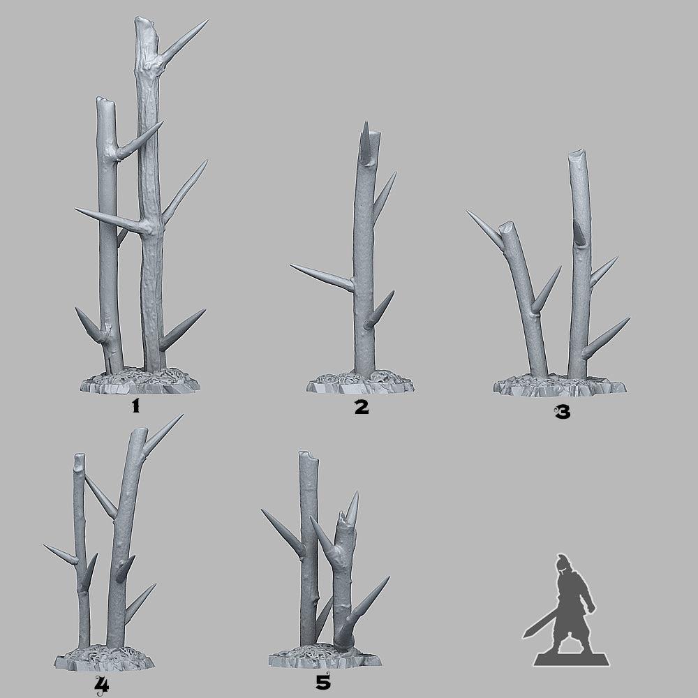 3D Printed Fantastic Plants and Rocks Pointy Dangerous Trees 28mm - 32mm D&D Wargaming