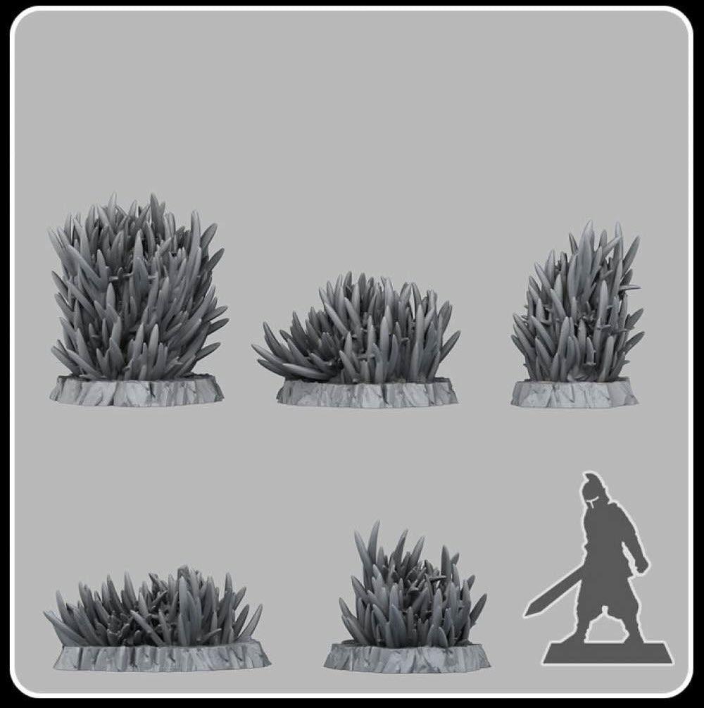 3D Printed Fantastic Plants and Rocks Prickly Tall Grass 28mm - 32mm D&D Wargaming