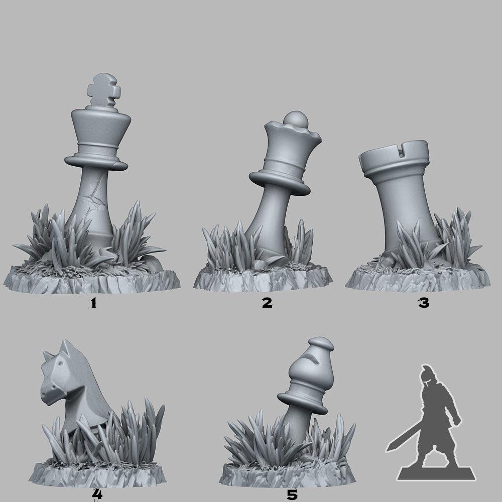3D Printed Fantastic Plants and Rocks RED QUEEN'S CHESS 28mm - 32mm D&D Wargaming