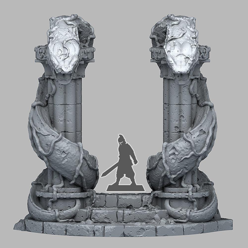 3D Printed Fantastic Plants and Rocks Snake God Portal 28mm - 32mm D&D Wargaming