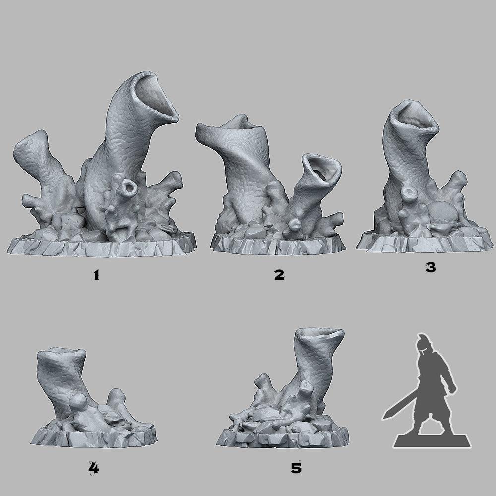 3D Printed Fantastic Plants and Rocks Strange Smoke Holes Cavern 28mm - 32mm D&D Wargaming
