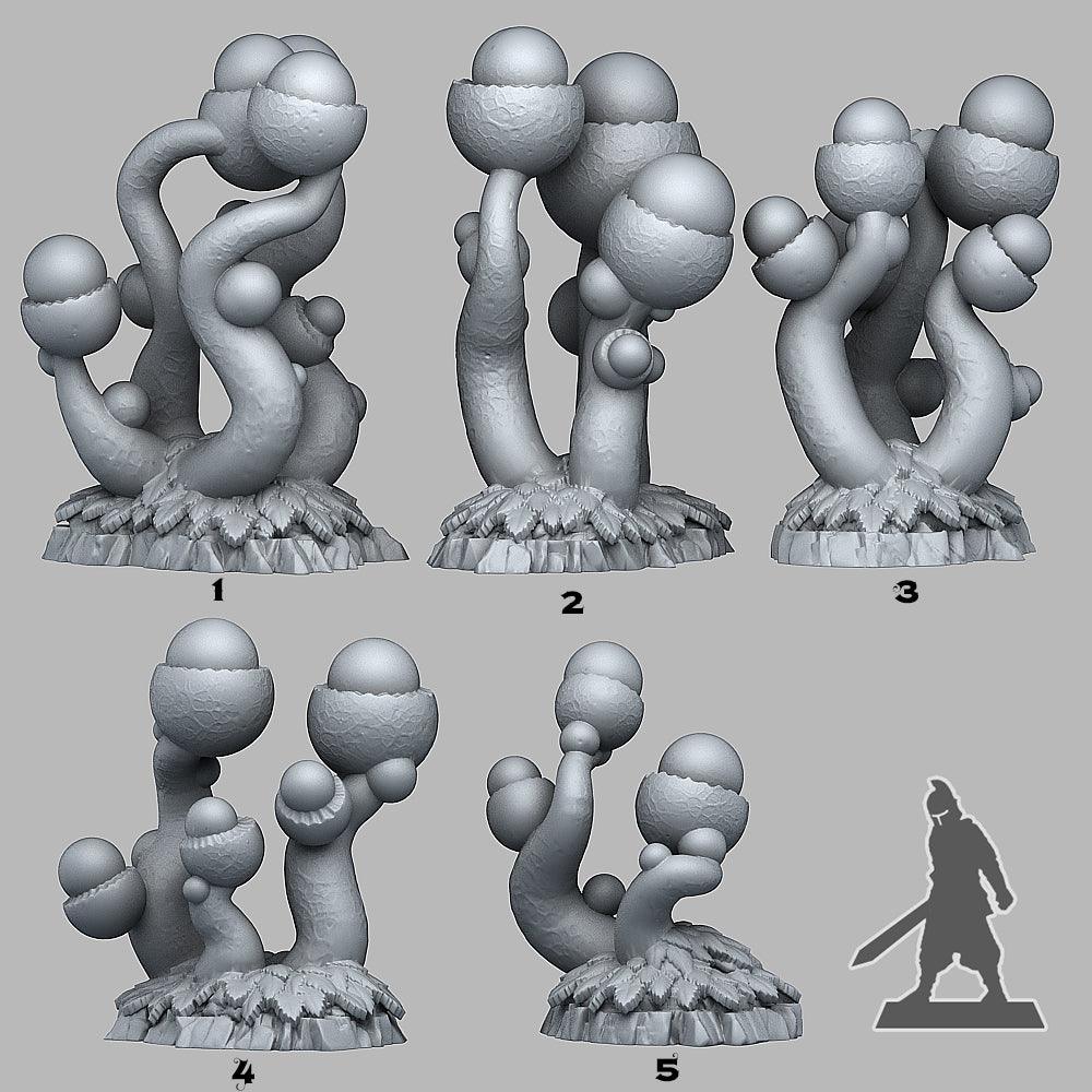 3D Printed Fantastic Plants and Rocks Tentacle Acorn Plants 28mm - 32mm D&D Wargaming