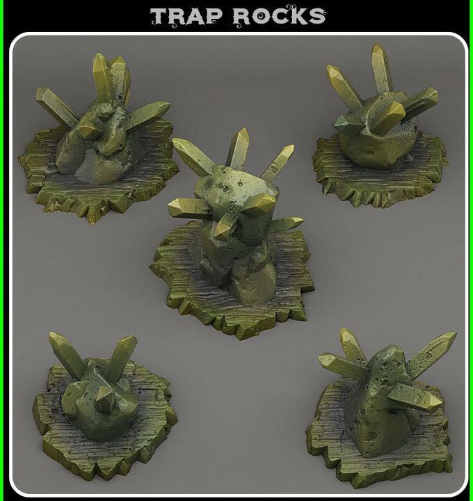 3D Printed Fantastic Plants and Rocks Trap Rocks 28mm - 32mm D&D Wargaming
