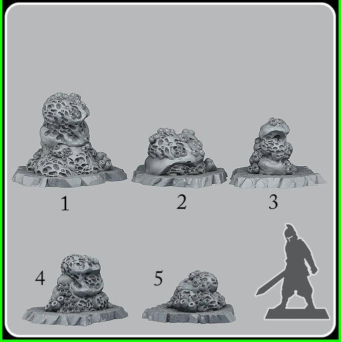 3D Printed Fantastic Plants and Rocks Underwater Sponge Rocks 28mm - 32mm D&D Wargaming