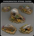 3D Printed Fantastic Plants and Rocks Underwater Stone Caves 28mm - 32mm D&D Wargaming