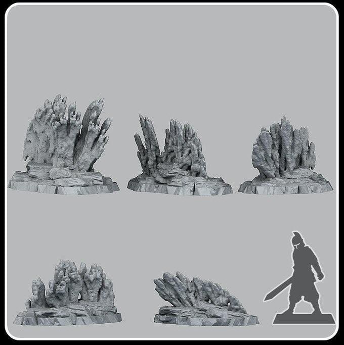 3D Printed Fantastic Plants and Rocks Venusian Corals 28mm - 32mm D&D Wargaming