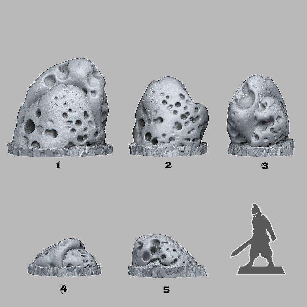 3D Printed Fantastic Plants and Rocks Volcano Rocks 28mm - 32mm D&D Wargaming